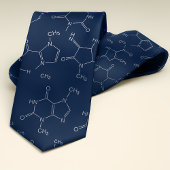 Coffein Molecule Navy Blue Krawatte