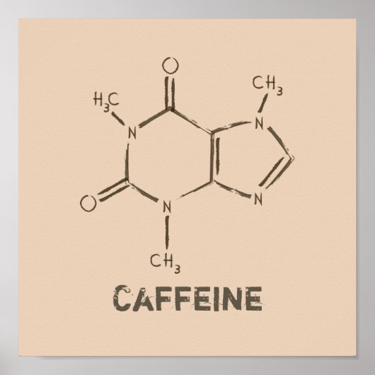Coffein Molecule Poster (Vorne)