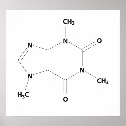 Coffein Molecule Poster (Vorne)