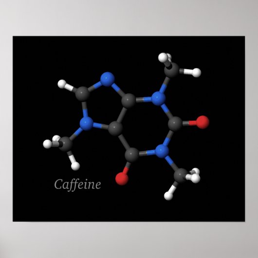 Coffein Molecule Poster (Vorne)