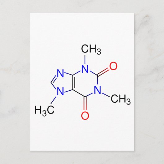 Coffein Molecule Postkarte (Vorderseite)