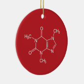 Coffein Molecule Rote Keramik Ornament (Rechts)