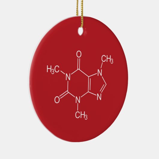 Coffein Molecule Rote Keramik Ornament (Rechts)
