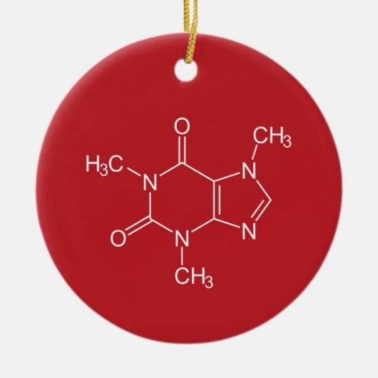 Coffein Molecule Rote Keramik Ornament (Vorne)