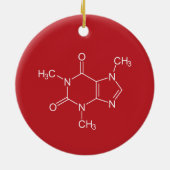 Coffein Molecule Rote Keramik Ornament (Hinten)