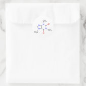 Coffein Molecule Runder Aufkleber (Tasche)