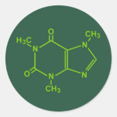Coffein Molecule Runder Aufkleber (Vorderseite)