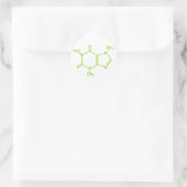 Coffein Molecule Runder Aufkleber (Tasche)