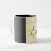 Coffein Molecule Vintag Buchdecker Poster Zweifarbige Tasse (Vorderseite Links)