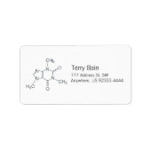 Coffein-Molekül für Kaffeeliebhaber Adressaufkleber (Vorne)