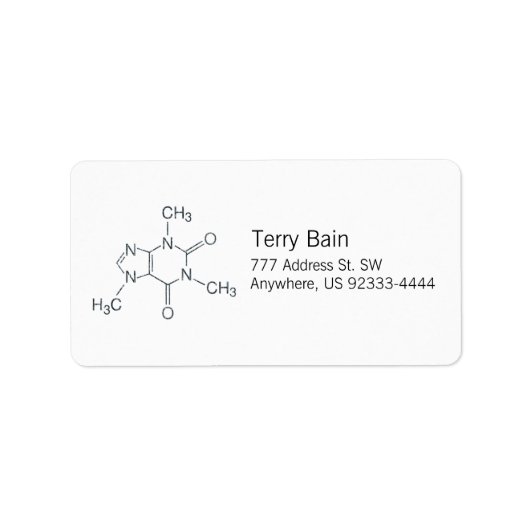 Coffein-Molekül für Kaffeeliebhaber Adressaufkleber (Vorne)