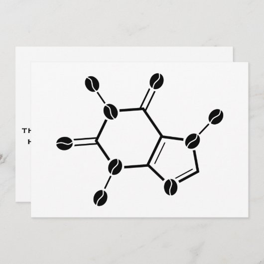 Coffein molekulare Bohnen Einladung (Vorne/Hinten)