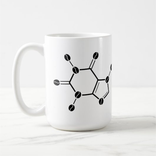 Coffein molekulare Bohnen Kaffeetasse (Links)