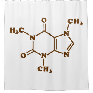 Coffein-Molekulare chemische Formel Duschvorhang