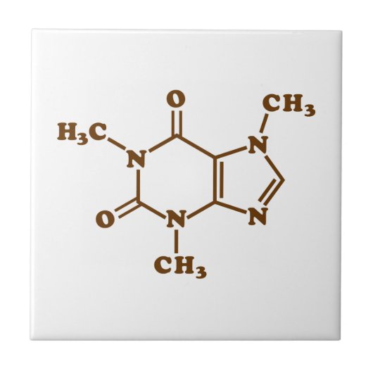 Coffein-Molekulare chemische Formel Fliese (Vorderseite)