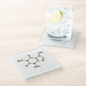 Coffein-Molekulare chemische Formel Glasuntersetzer (Schrägansicht)