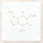 Coffein-Molekulare chemische Formel Glasuntersetzer (Rückseite)