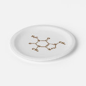 Coffein-Molekulare chemische Formel Pappteller (Schrägansicht)