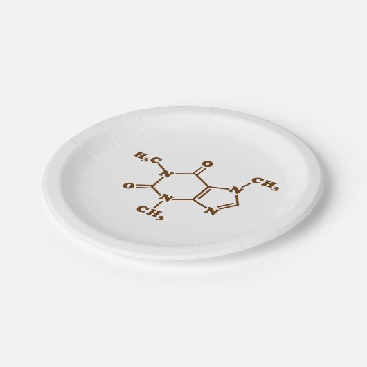 Coffein-Molekulare chemische Formel Pappteller (Schrägansicht)