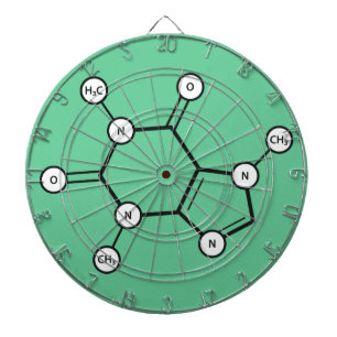 Coffein-Molekülstruktur Dartscheibe