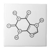 Coffein-Molekülstruktur Fliese (Vorderseite)