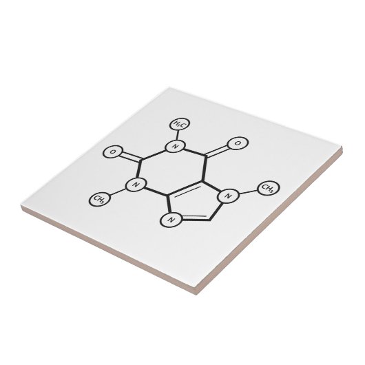 Coffein-Molekülstruktur Fliese (Seite)