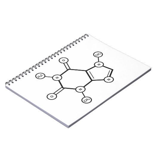 Coffein-Molekülstruktur Notizblock (Linke Seite)