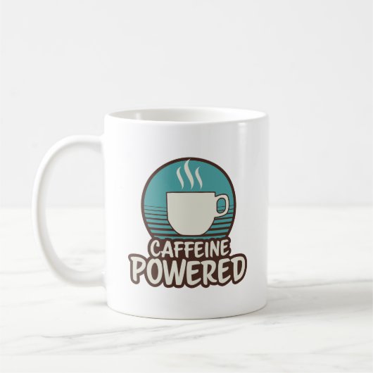 Coffein Powered Retro Tasse (Links)