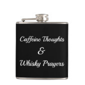 Coffein Thoughts & Whisky Prayers Stress Relief Flachmann (Vorderseite)