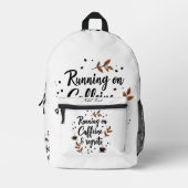 Coffein und bedauern ästhetische Zitate Bedruckter Rucksack (Vorderseite)