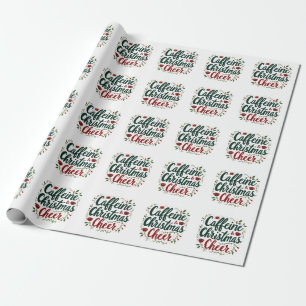 Coffein und Weihnachtscreme Kaffeeliebhaber Geschenkpapier