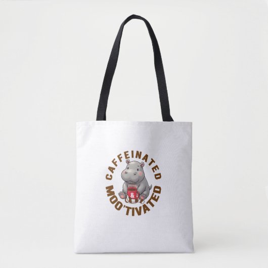 Coffeinated & Moo'motiviert Funny Moo-Deng, Liebe, Tasche (Vorderseite)
