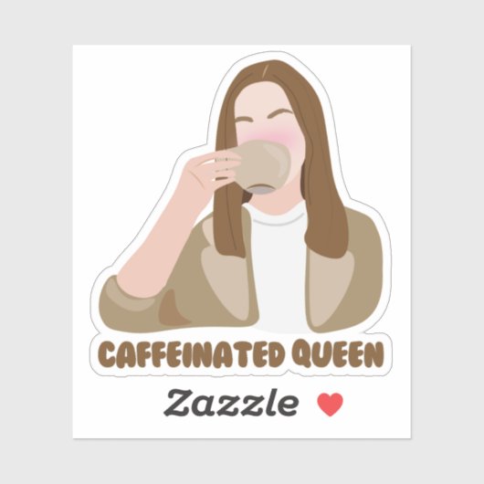 Coffeinated Queen Aufkleber (Blatt)