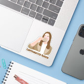 Coffeinated Queen Aufkleber (Laptop mit iPhone)