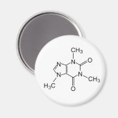 Coffeinchemikalische Formel Kaffeechemikalie Magnet (Vorderseite/Rückseite)
