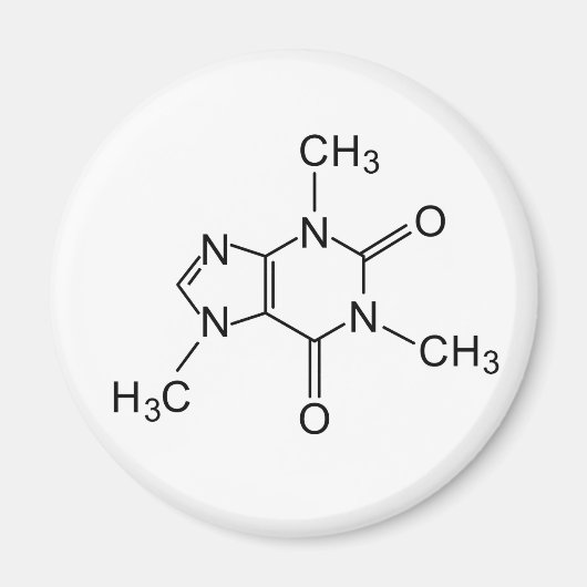 Coffeinchemikalische Formel Kaffeechemikalie Magnet (Vorne)