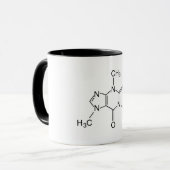 Coffeinchemikalische Formel Kaffeechemikalie Tasse (Vorderseite Links)