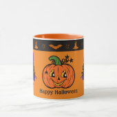 Coffeine Crazy Bat Personalize Name Pumpkin Gesche Tasse (Zentrum)