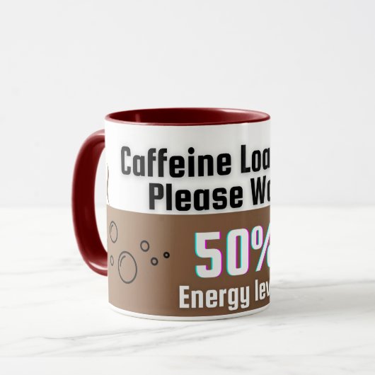 Coffeine-Ladung... Bitte warten - Funny Coffee Tas Tasse (Vorderseite Links)