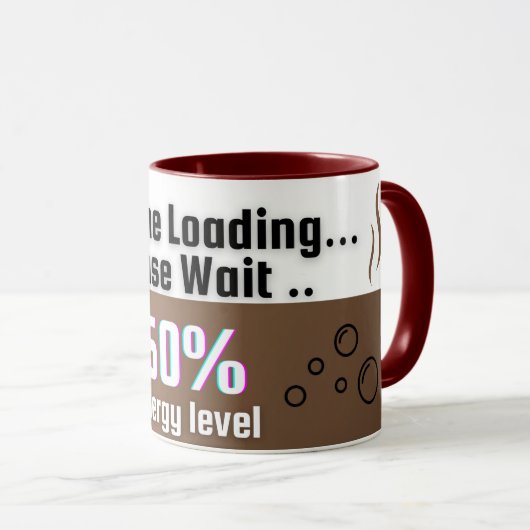 Coffeine-Ladung... Bitte warten - Funny Coffee Tas Tasse (VorderseiteRechts)