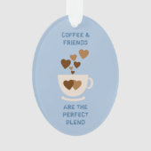 Coffeine Liebe Herz für Kaffeeliebhaber Blau Ornament (Vorderseite)