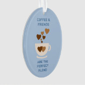 Coffeine Liebe Herz für Kaffeeliebhaber Blau Ornament (Vorderseite)