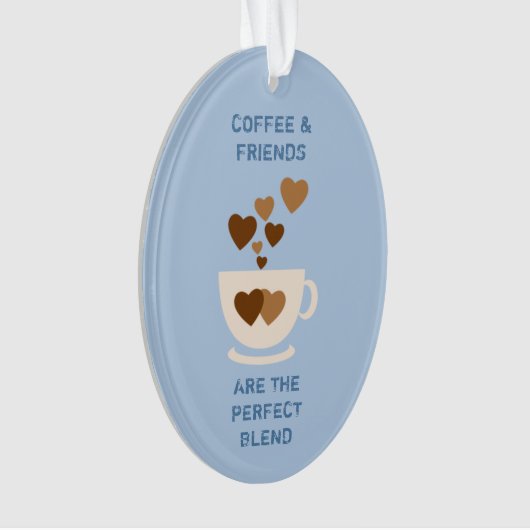 Coffeine Liebe Herz für Kaffeeliebhaber Blau Ornament (Vorderseite)