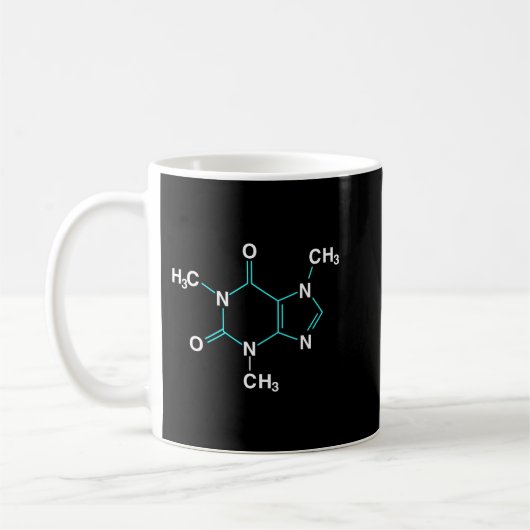Coffeine Molecule - Funny Coffee Chemie Pullove Kaffeetasse (Links)