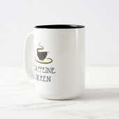 Coffeine Queen Coffee Lover Zweifarbige Tasse (Vorderseite Links)