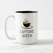 Coffeine Queen Coffee Lover Zweifarbige Tasse (Links)