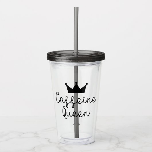 Coffeine Queen Crown Minimal Minimalistisch Niedli Acryltrinkbecher (Vorderseite)