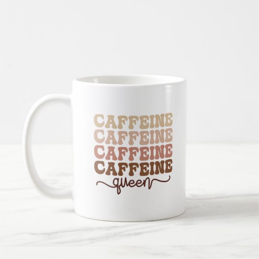 Coffeine Queen I Liebe Kaffeekonzept Funny Happy Kaffeetasse (Links)