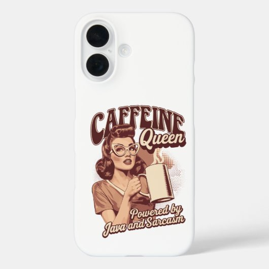 Coffeine Queen - Java & Sarcasm Retro Design Case-Mate iPhone Hülle (Rückseite)