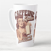 Coffeine Queen - Java & Sarcasm Retro Design Milchtasse (Linke Ecke)